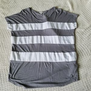 GAP Grey and White Striped Blouse